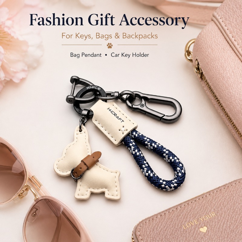 French Bulldog Key Ring Leathe - String Tension Clip review and price