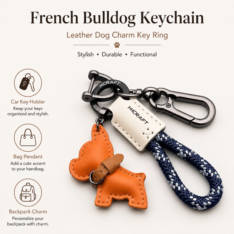 French Bulldog Key Ring Leathe - String Tension Clip review and price