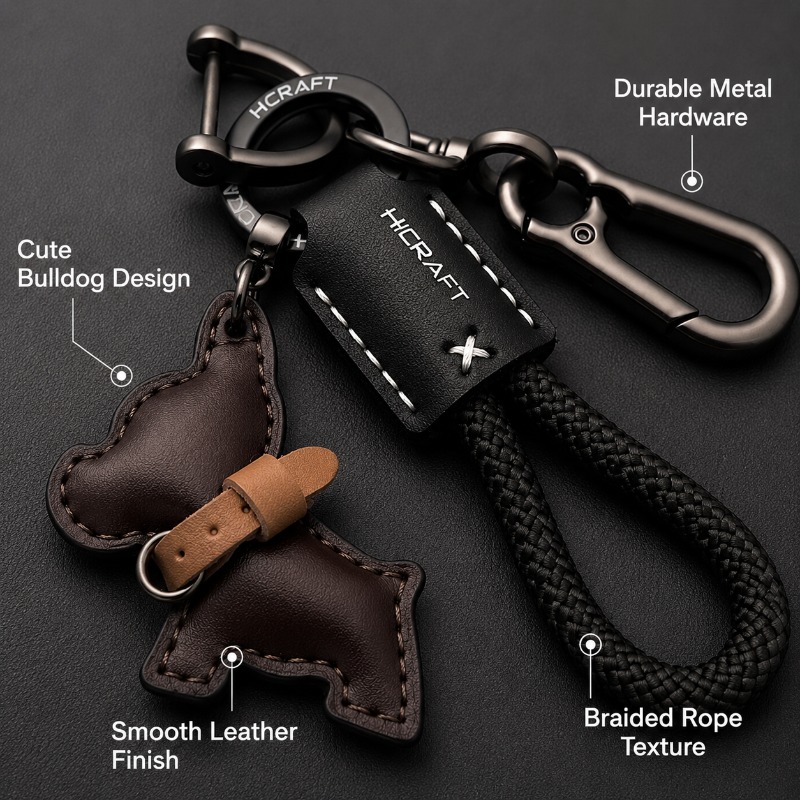 French Bulldog Key Ring Leathe - String Tension Clip review and price