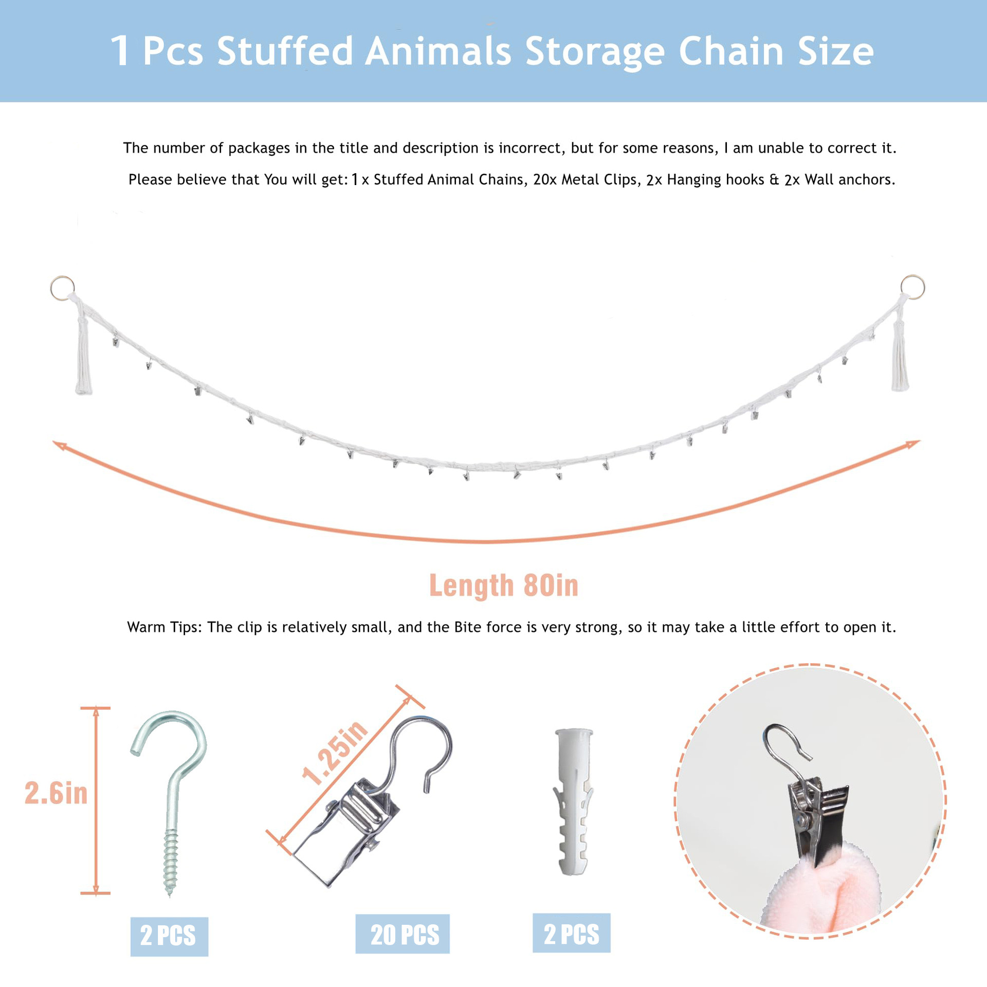 Cotton Plush Animal Storage Ro - String Tension Clip review and price